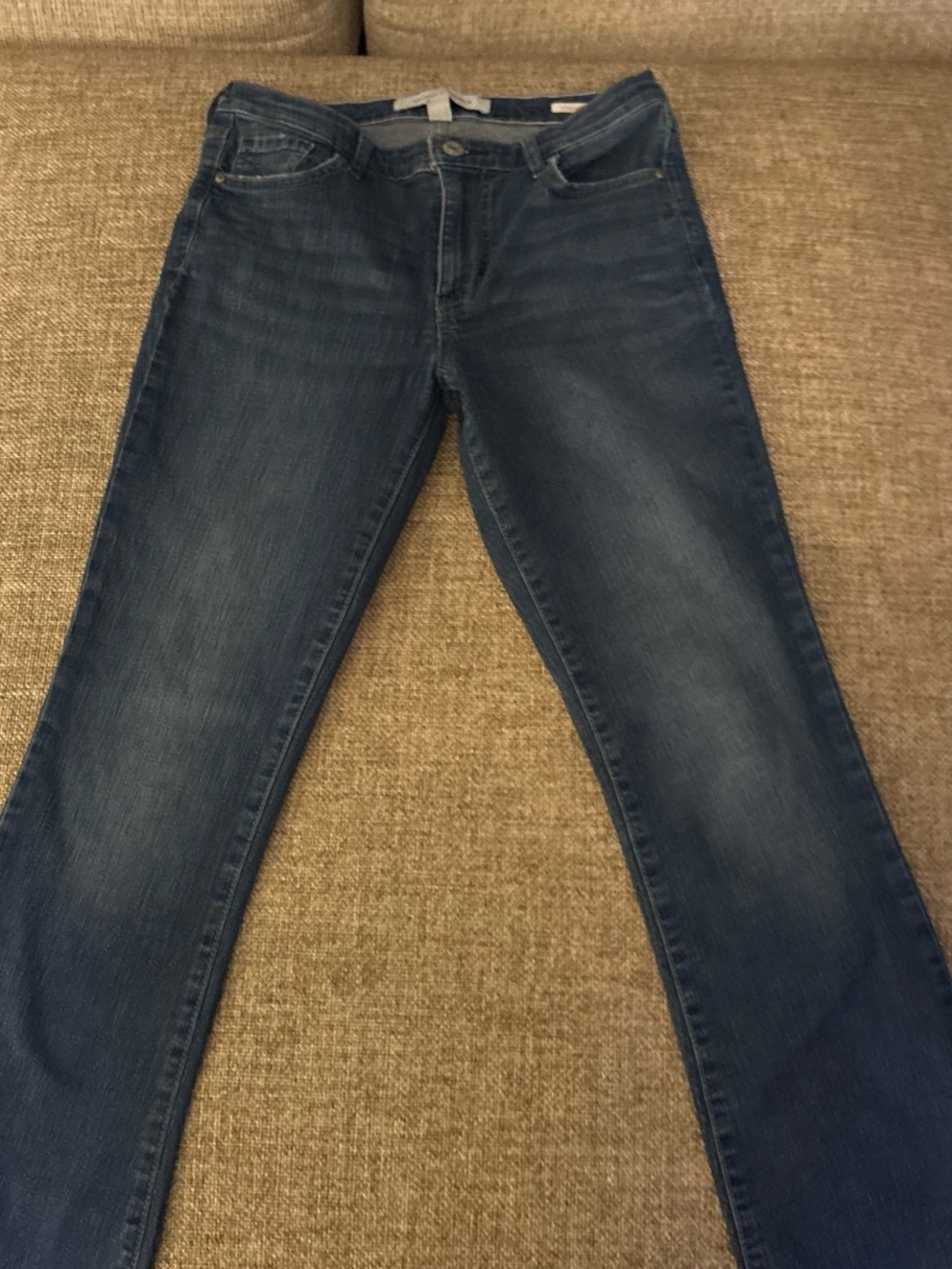 Women Slim Straight Jeans - Medium Blue